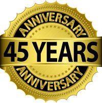 Bestline Plumbing 45 Year Anniversary Logo