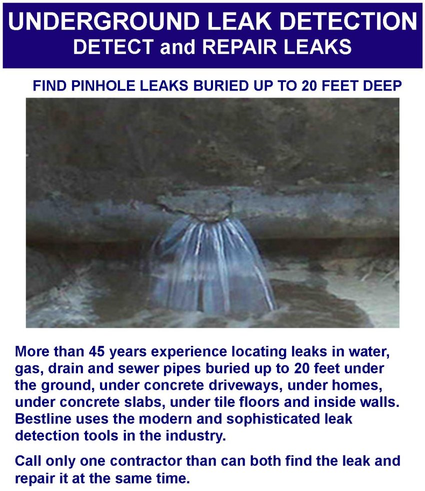 Bestline Plumbing Undergound Drain Pipe Leak